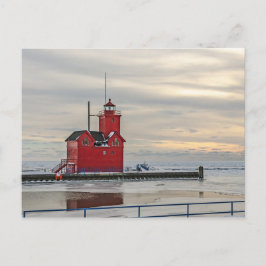 Vuurtoren bekend als Big Red in Holland Michigan Briefkaart