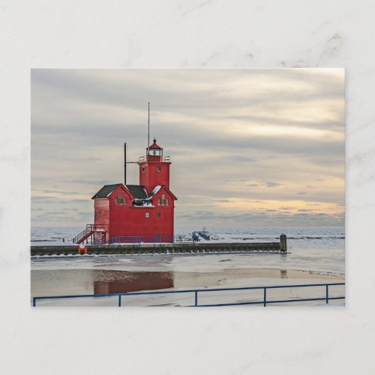 Vuurtoren bekend als Big Red in Holland Michigan Briefkaart (Voorkant)