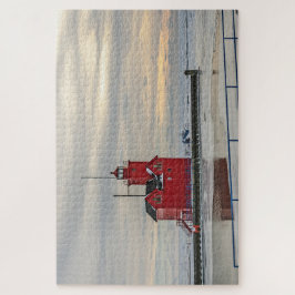Vuurtoren bekend als Big Red in Holland Michigan Legpuzzel