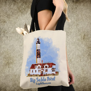 Vuurtoren Big Sable Point Aquarel - Michigan Tote Bag