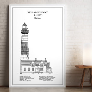 Vuurtoren Big Sable Point - Michigan - BD Poster