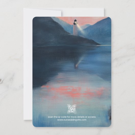 Vuurtoren bij de bruiloft van het meer kaart (Achterkant)