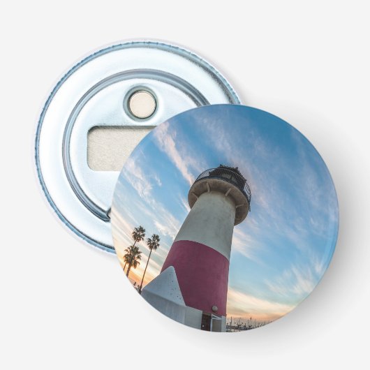 Vuurtoren bij de Oceanside Harbor Button Flesopener (Voorkant)