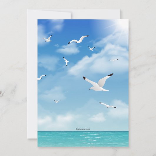 Vuurtoren bij de Zee repetitie Dinner Invitation Kaart (Achterkant)