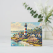 Vuurtoren bij Harbour Town South Carolina Briefkaart (Staand voorkant)