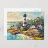 Vuurtoren bij Harbour Town South Carolina Briefkaart (Voorkant / Achterkant)