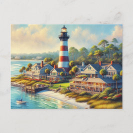 Vuurtoren bij Harbour Town South Carolina  Briefkaart