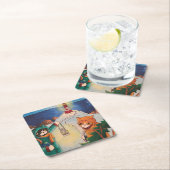 vuurtoren bij nacht kartonnen onderzetters (Insitu)