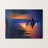 Vuurtoren bij nacht legpuzzel (Horizontaal)