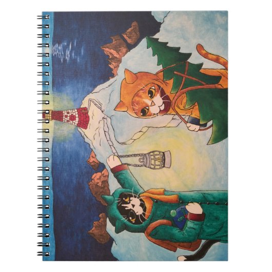 vuurtoren bij nacht notitieboek (Voorkant)