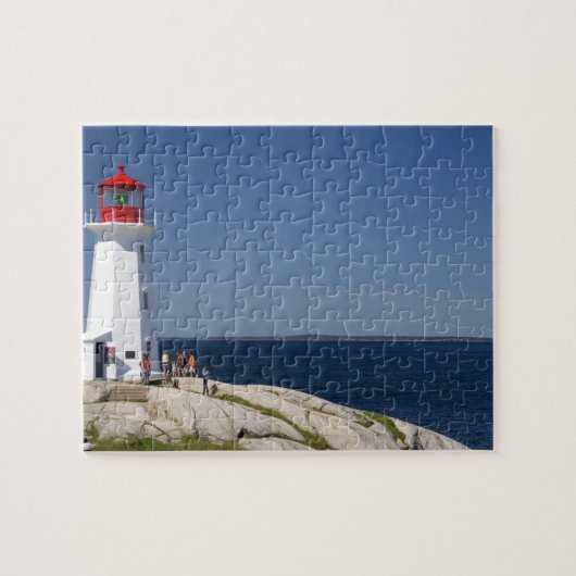 Vuurtoren bij Peggy's Cove, Nova Scotia, Canada. Legpuzzel (Horizontaal)