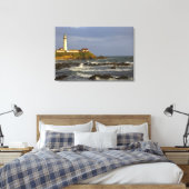 Vuurtoren bij Pigeon Point State Beach in San 2 Canvas Afdruk (Insitu (Slaapkamer))