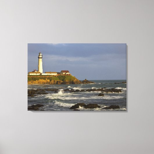 Vuurtoren bij Pigeon Point State Beach in San 2 Canvas Afdruk (Voorkant)