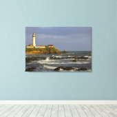 Vuurtoren bij Pigeon Point State Beach in San 2 Canvas Afdruk (Insitu (Houten vloer))