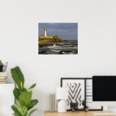 Vuurtoren bij Pigeon Point State Beach in San 2 Poster (Thuiskantoor)