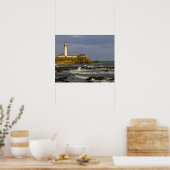 Vuurtoren bij Pigeon Point State Beach in San 2 Poster (Keuken)