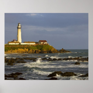 Vuurtoren bij Pigeon Point State Beach in San 2 Poster