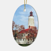 Vuurtoren bij Sandy Hook Keramisch Ornament (Links)