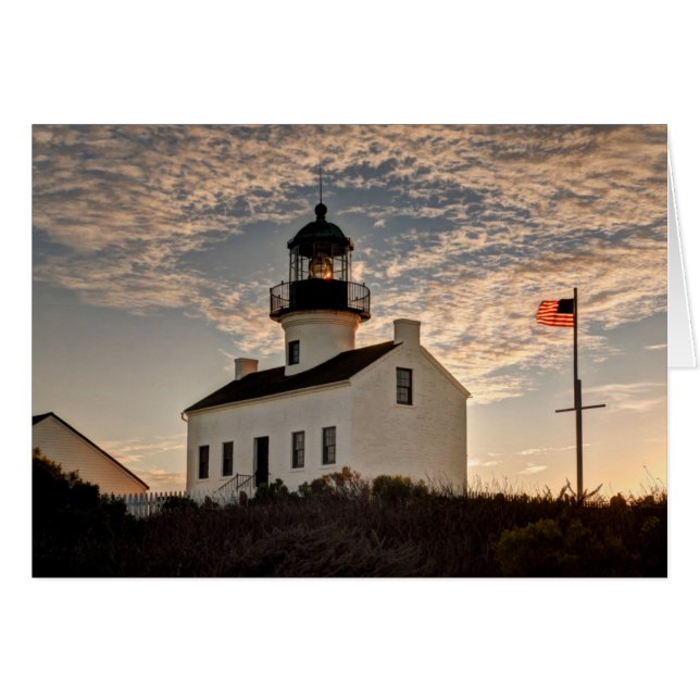 Vuurtoren bij zonsondergang, Californië (Voorkant Horizontaal)