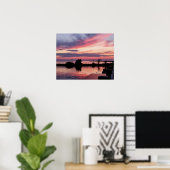 Vuurtoren bij zonsondergang I Poster (Thuiskantoor)