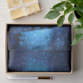 Vuurtoren blauw op een regenachtige donkere nacht tissuepapier (Geschenk)