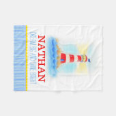 Vuurtoren blauw wit genoemd deken (Voorkant (Horizontaal))