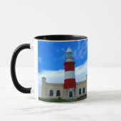 Vuurtoren Blauw Wit Rood Koffie Tijd Foto Mok (Links)