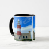 Vuurtoren Blauw Wit Rood Koffie Tijd Foto Mok (Voorkant links)