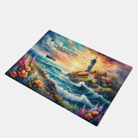 Vuurtoren Bloementuin op het Zee Deurmat (Schuin)