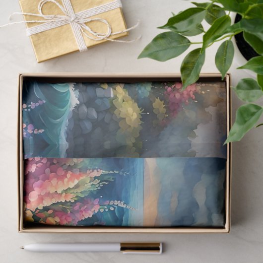 Vuurtoren Bloementuin op het Zee Tissuepapier (Geschenk)