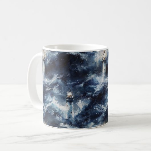 Vuurtoren Blue Ocean Zee Koffiemok (Voorkant links)