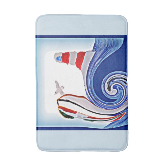 vuurtoren Boat Nautical Badmat (Voorkant Verticaal)