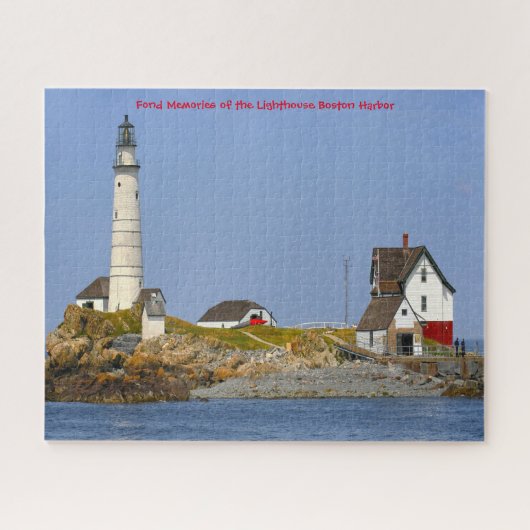 Vuurtoren Boston Harbour. Jigzaag Puzzle Legpuzzel (Horizontaal)
