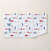 Vuurtoren, boten en vlaggen Rood, Wit, Blauw Handdoek (Handdoek)