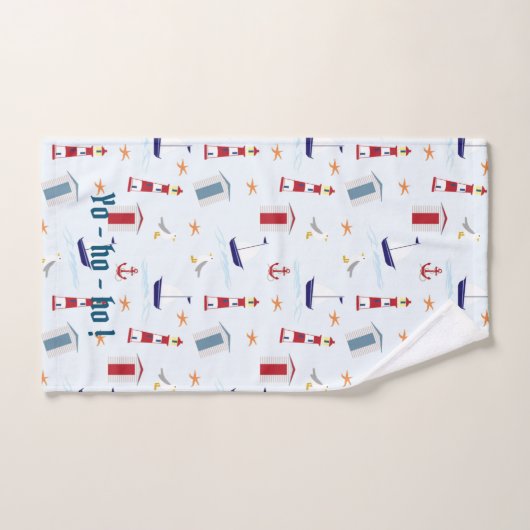 Vuurtoren, boten en vlaggen Rood, Wit, Blauw Handdoek (Handdoek)