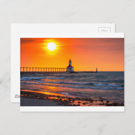 vuurtoren briefkaart (Voorkant / Achterkant)