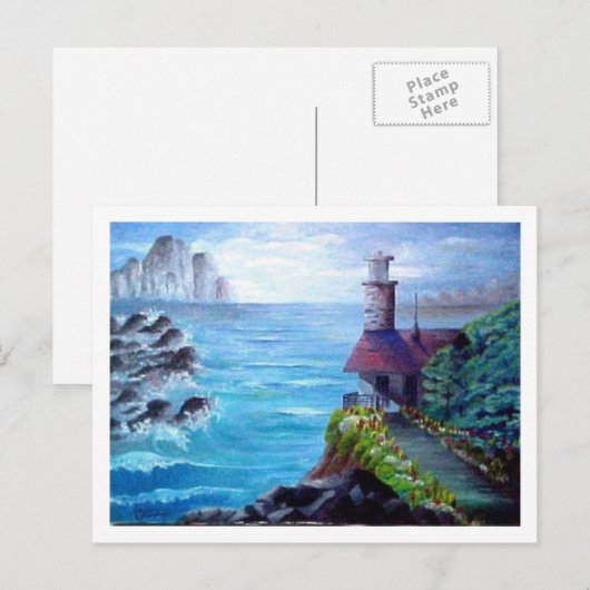 vuurtoren briefkaart (Voorkant / Achterkant)