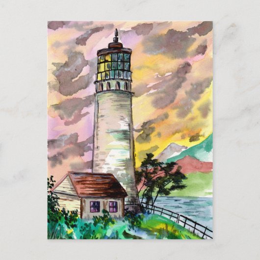 vuurtoren briefkaart (Voorkant)