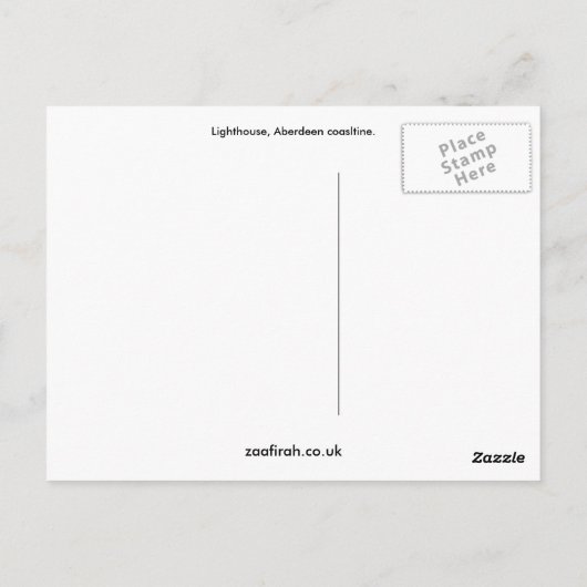 vuurtoren briefkaart (Achterkant)