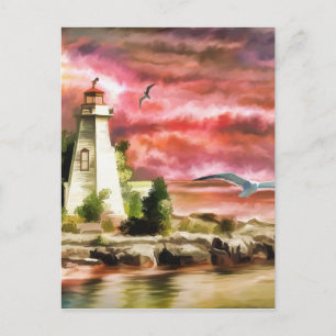 vuurtoren briefkaart