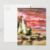 vuurtoren briefkaart (Voorkant / Achterkant)