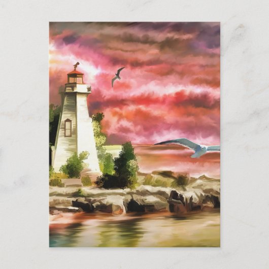 vuurtoren briefkaart (Voorkant)