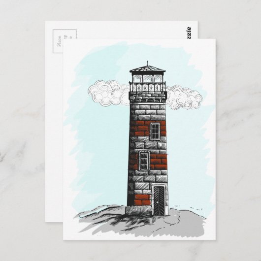 vuurtoren briefkaart (Voorkant / Achterkant)