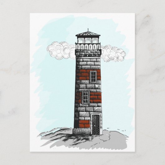 vuurtoren briefkaart (Voorkant)