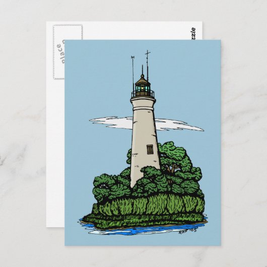 vuurtoren briefkaart (Voorkant / Achterkant)