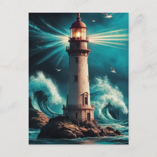 Vuurtoren Briefkaart - Nautische Kust Sce (Voorkant)