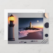 vuurtoren, Briefkaart voor postovergangen (Voorkant / Achterkant)