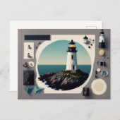 vuurtoren, Briefkaart voor postovergangen (Voorkant / Achterkant)