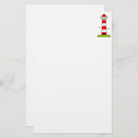 Vuurtoren briefpapier voor het schrijven (Voorkant / Achterkant)