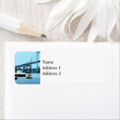 Vuurtoren, brug en boten, Newport, RI Etiket (Insitu)